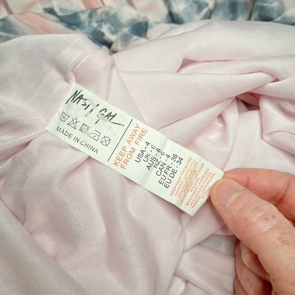 Nasty Gal Pink Blue Tie Dye Print Pleated Sleeveless Strappy Maxi Dress 4 - Picture 9 of 12